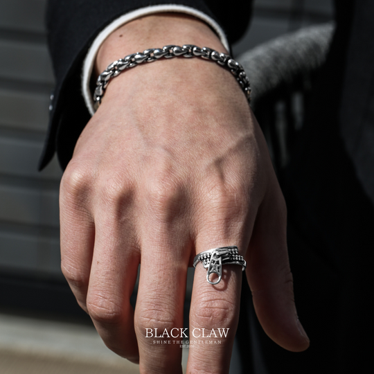 S925 Zipper Pentagram Ring（拡張可能）