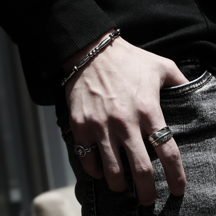 Navajo Beaded Bracelet B&C 【SILVER】