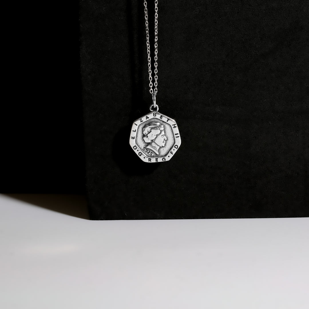 s925 Coin & Rose necklace