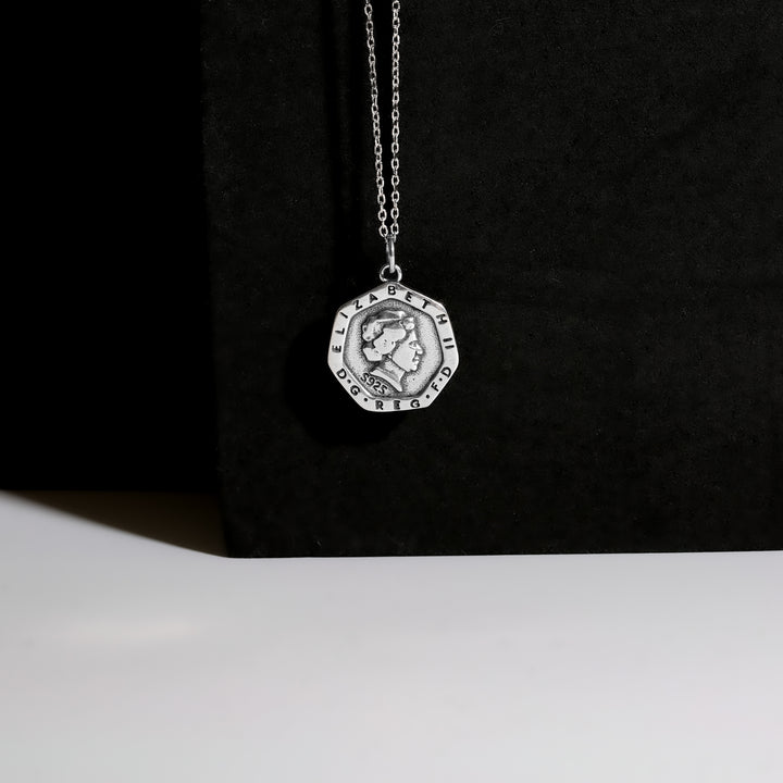 s925 Coin & Rose necklace