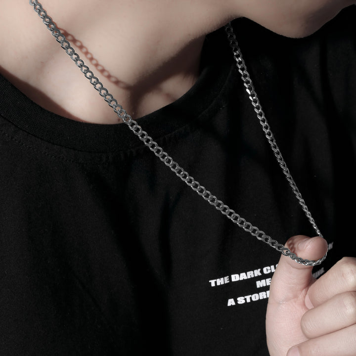 316L Flat Link Chain Necklace Silver