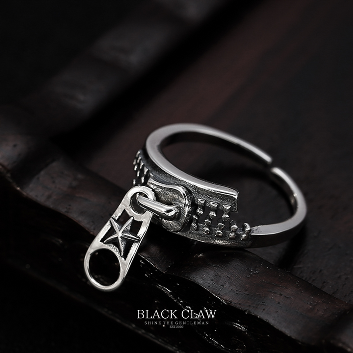 S925 Zipper Pentagram Ring（拡張可能）