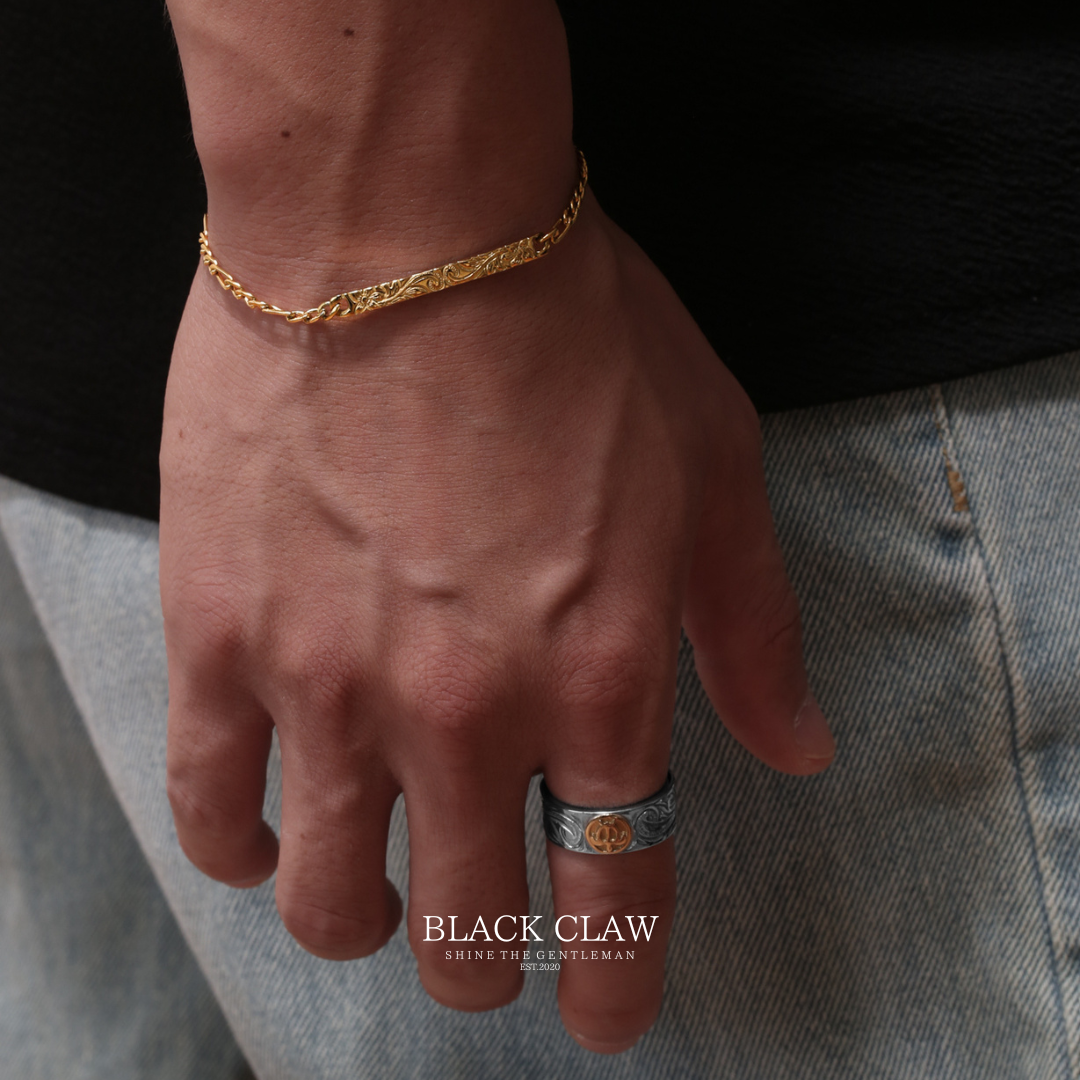 【Engraved Hawaiian Bar Bracelet】 【GOLD】