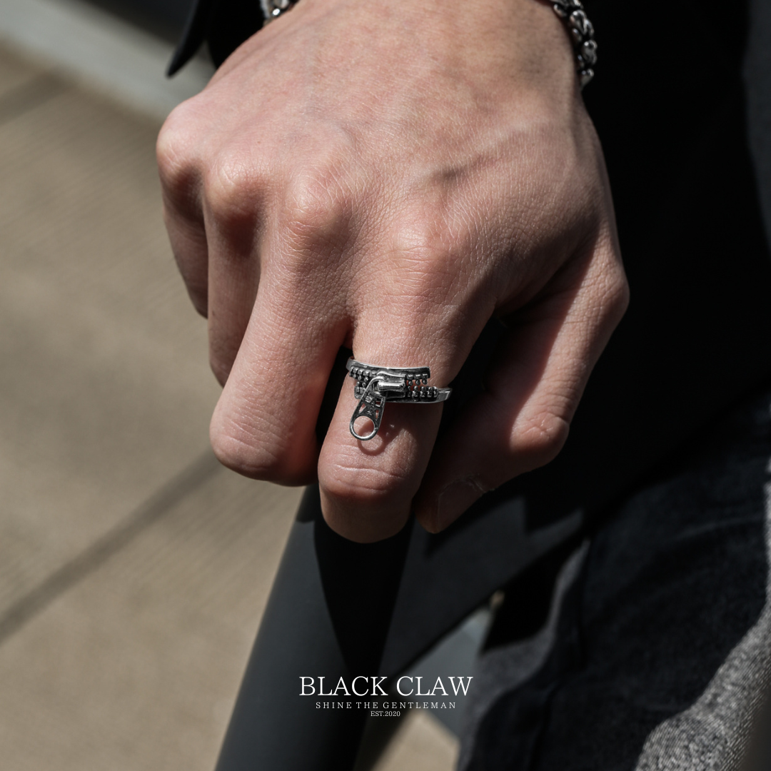 S925 Zipper Pentagram Ring（拡張可能）