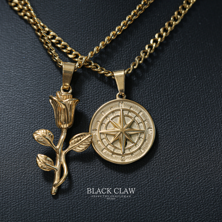 【BLACK CLAW】Rose Emblem Necklace  【GOLD】