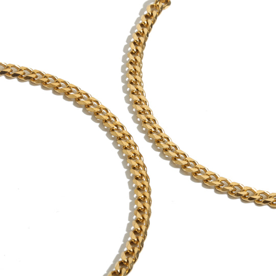 316L Flat Link Chain Necklace Gold