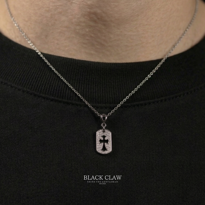 S925 Zirconia Square Cross necklace