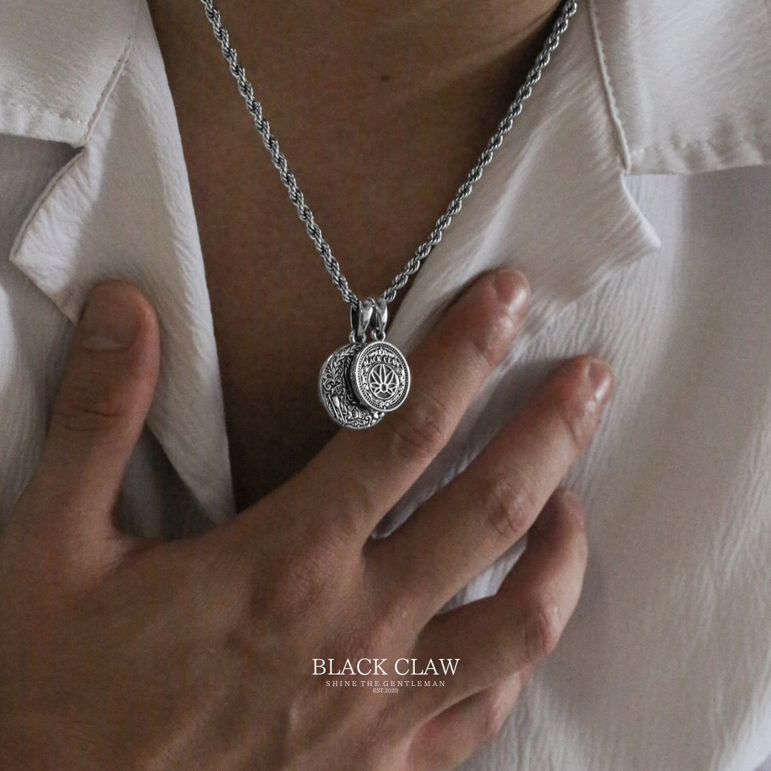 BLACK CLAW Prayer Coin Pendant