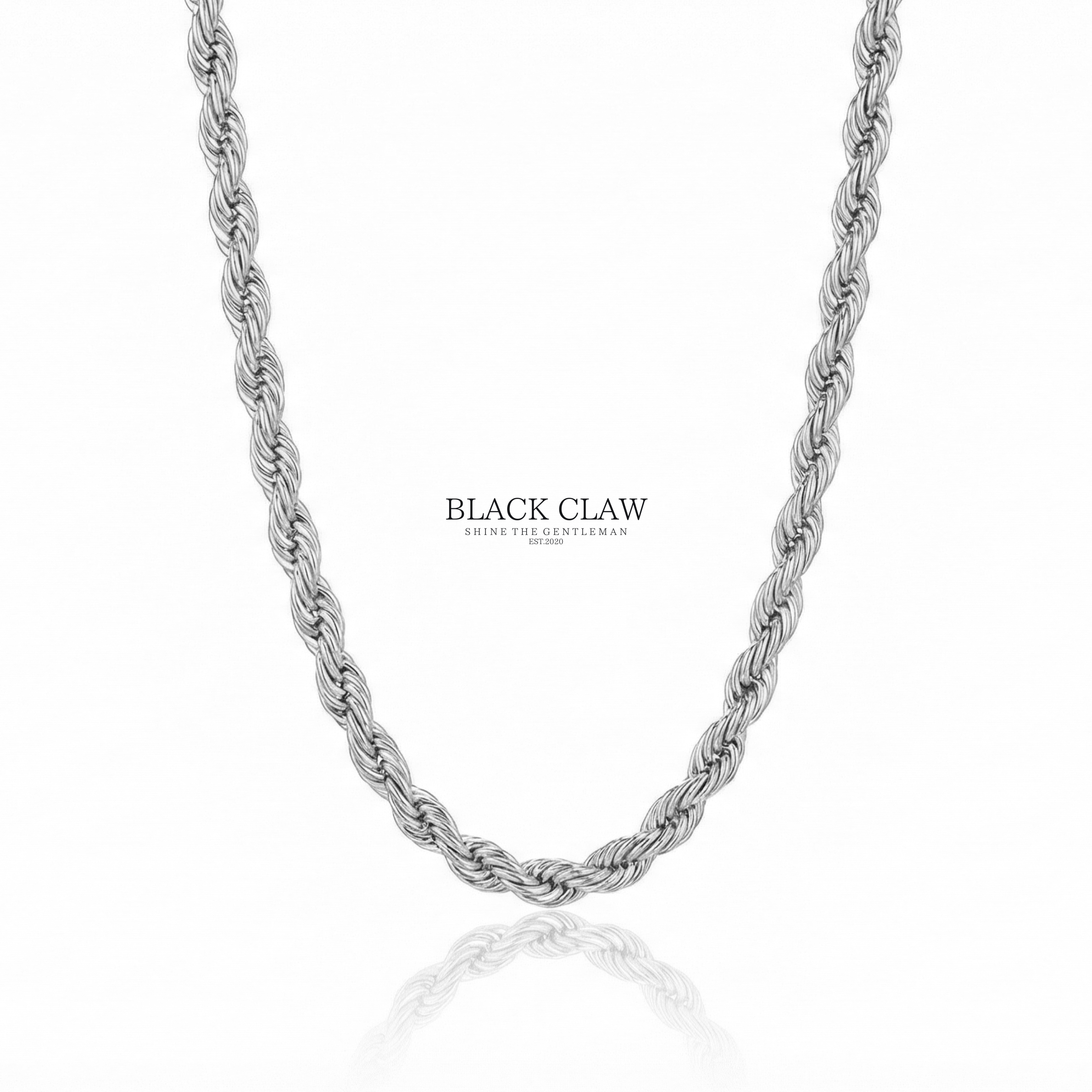 316L ロープチェーンネックレス シルバー | メンズ | BLACK CLAW