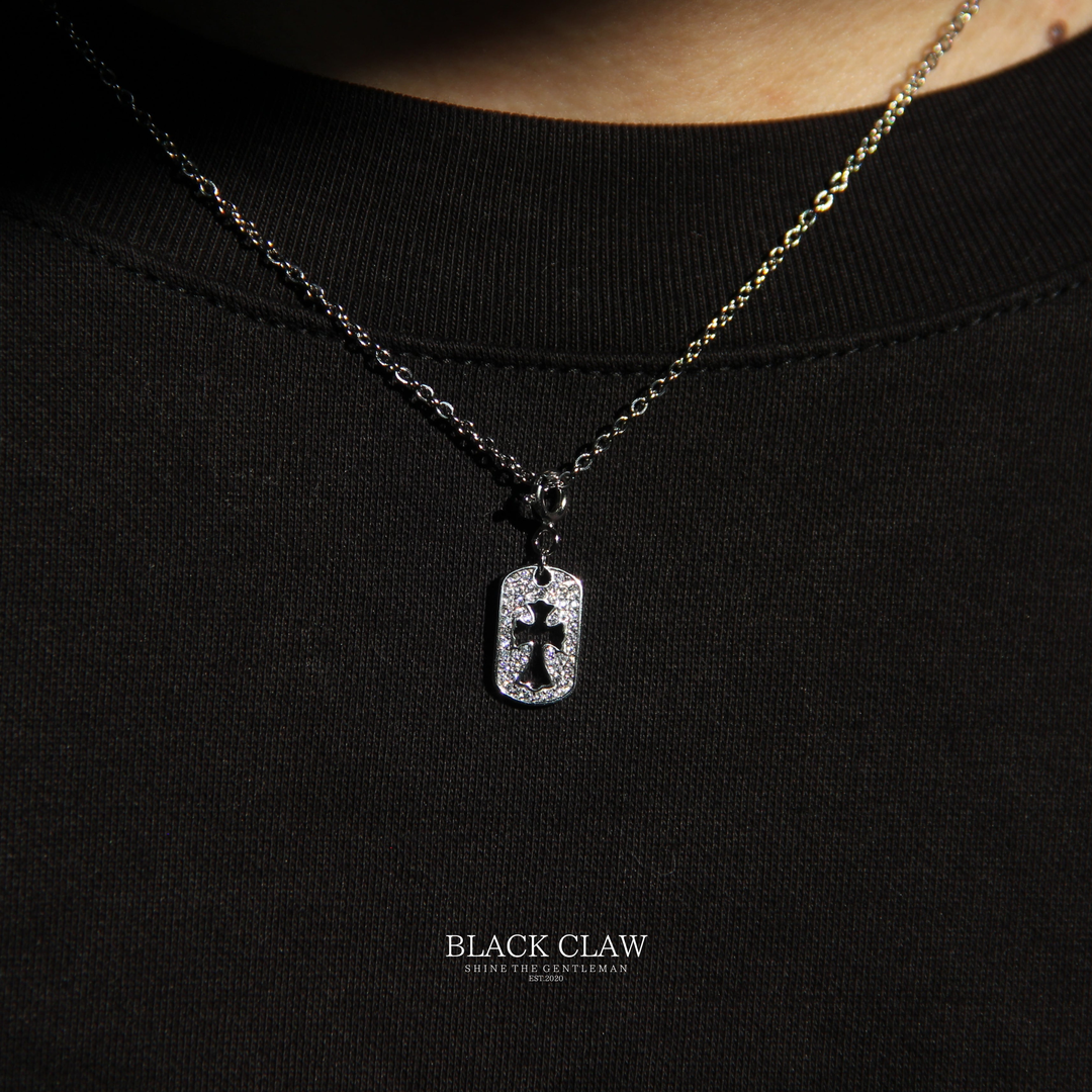 S925 Zirconia Square Cross necklace
