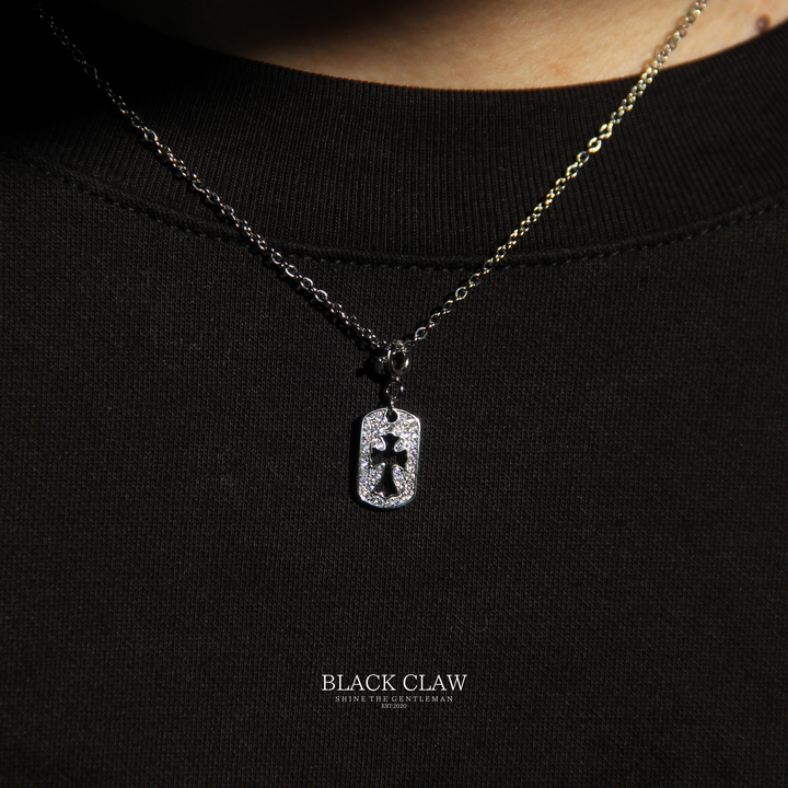 S925 Zirconia Square Cross necklace