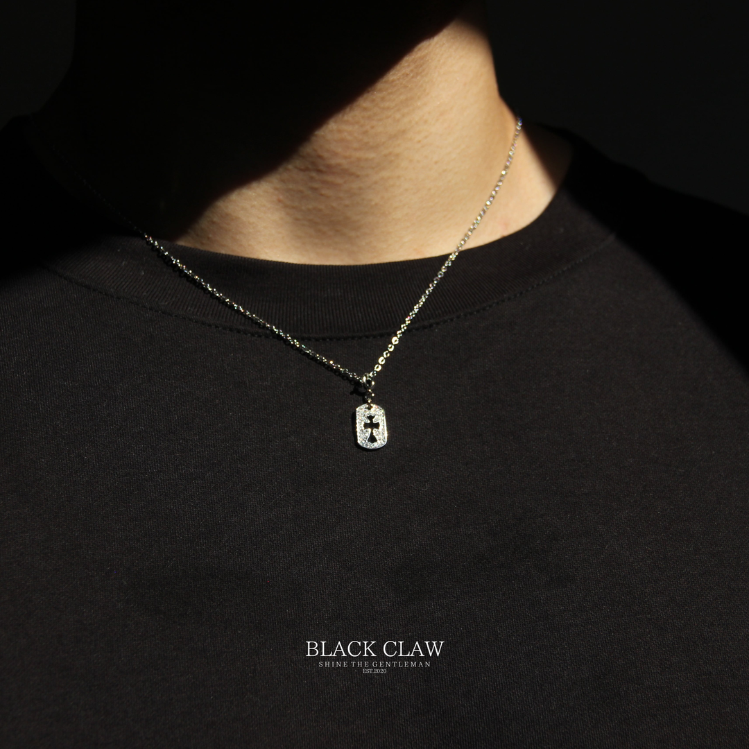 S925 Zirconia Square Cross necklace