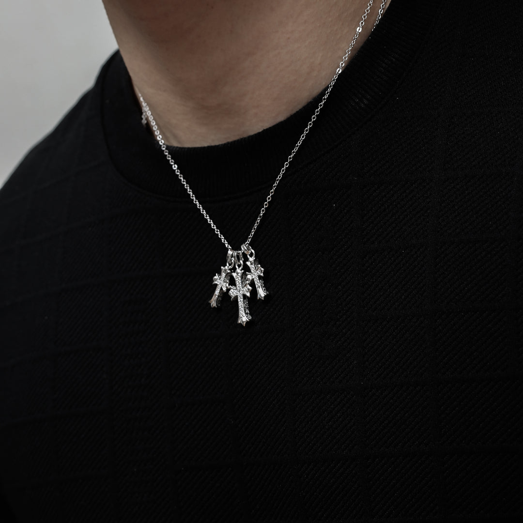 Hawaiian Triple Cross Necklace【SILVER】