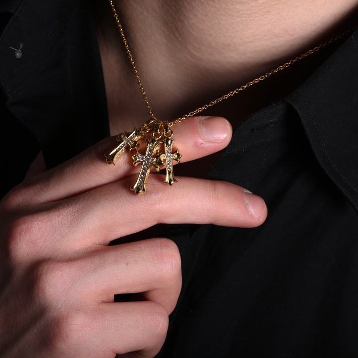 Hawaiian Triple Cross Necklace　【GOLD】