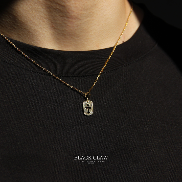 S925 Zirconia Square Cross necklace