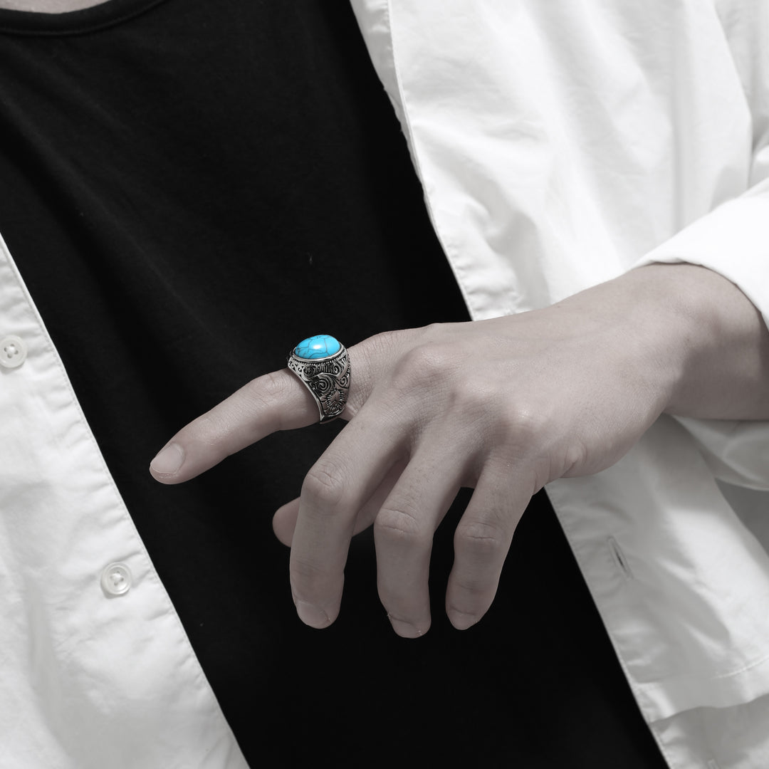 316L Turquoise Onyx Ring CRACK
