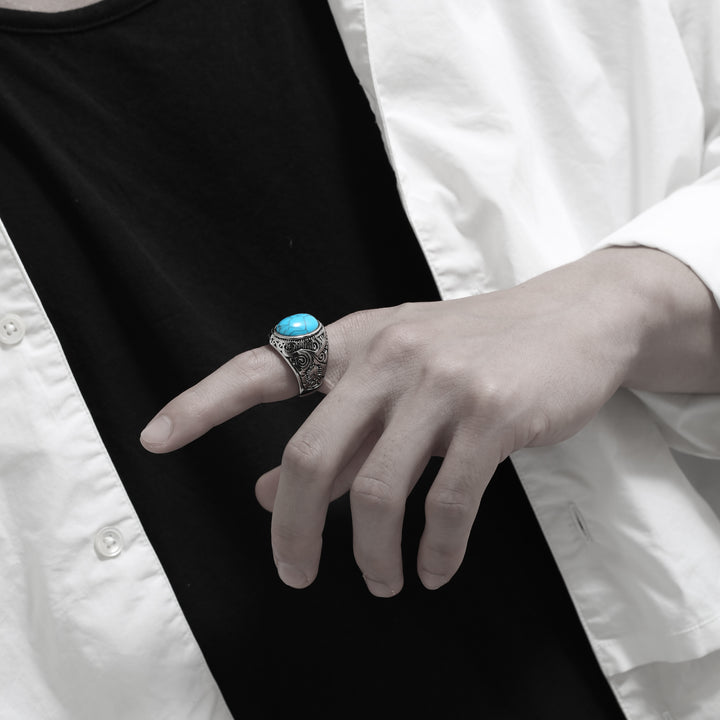 316L Turquoise Onyx Ring CRACK