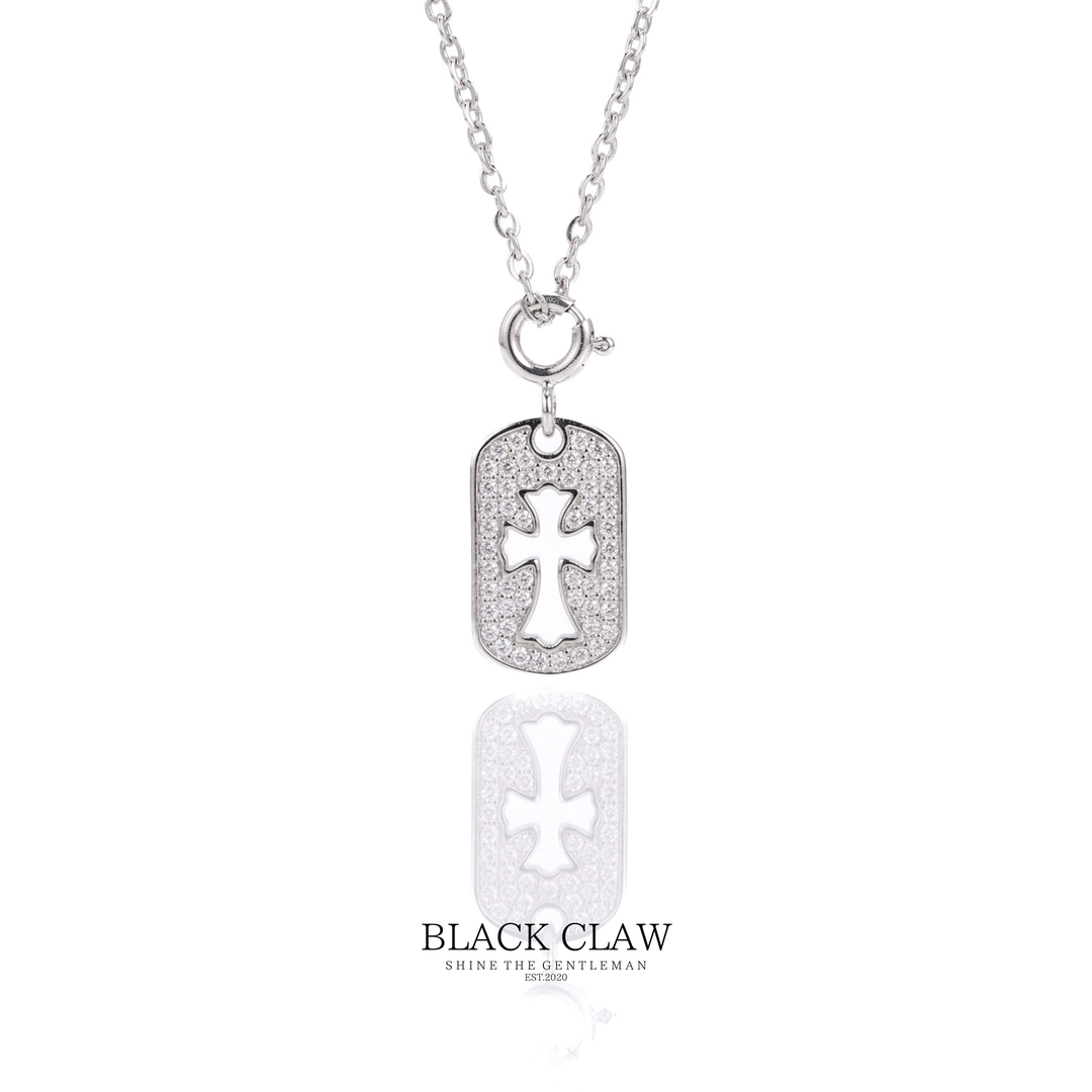 S925 Zirconia Square Cross necklace