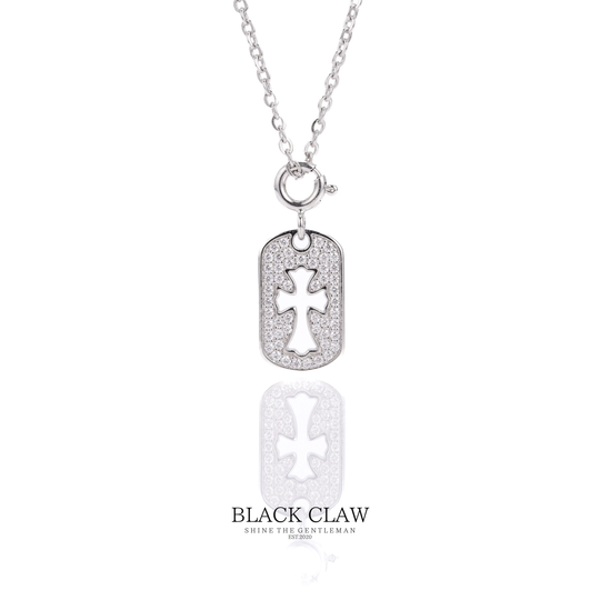 S925 Zirconia Square Cross necklace