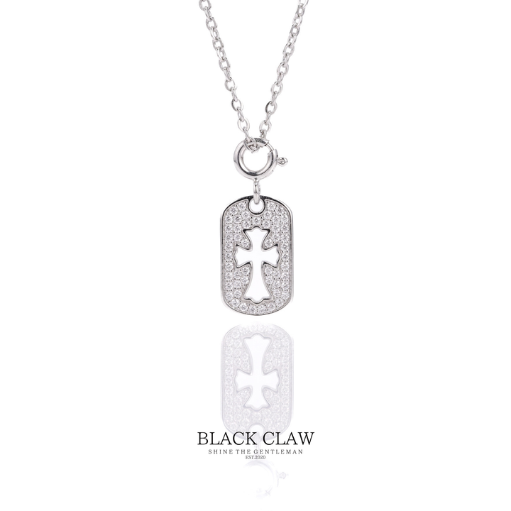 S925 Zirconia Square Cross necklace