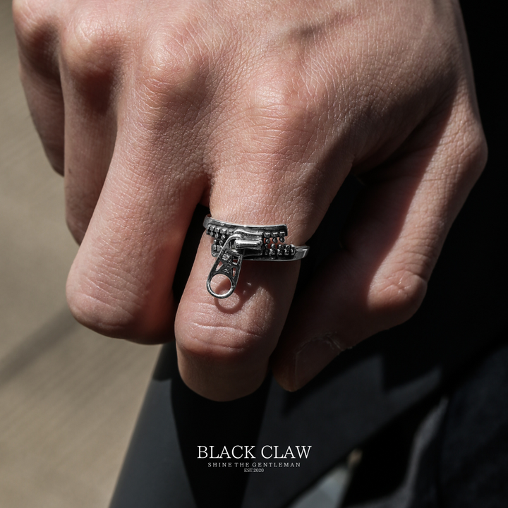 S925 Zipper Pentagram Ring（拡張可能）