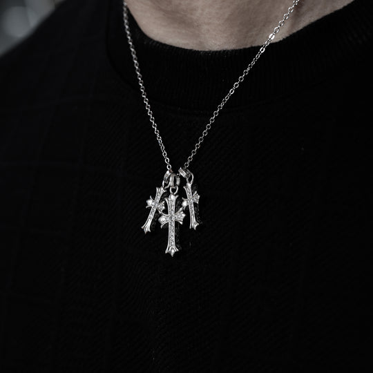 Hawaiian Triple Cross Necklace【SILVER】