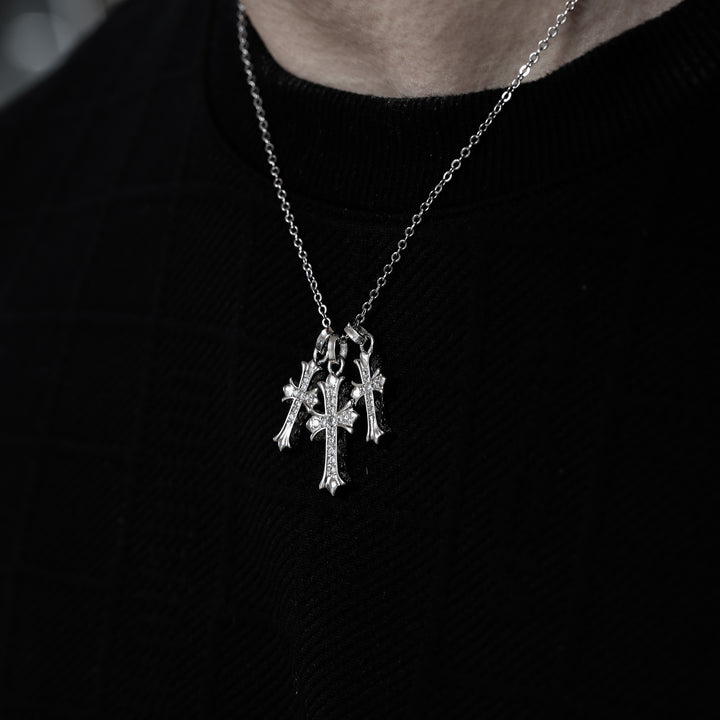 Hawaiian Triple Cross Necklace【SILVER】