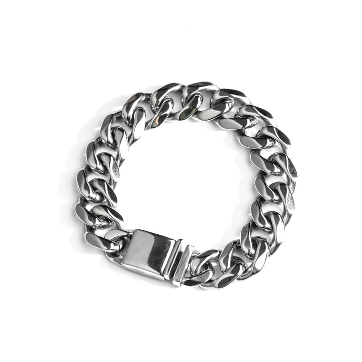 【15mm】316L Flat Link Chain  Necklace＆Bracelet SET