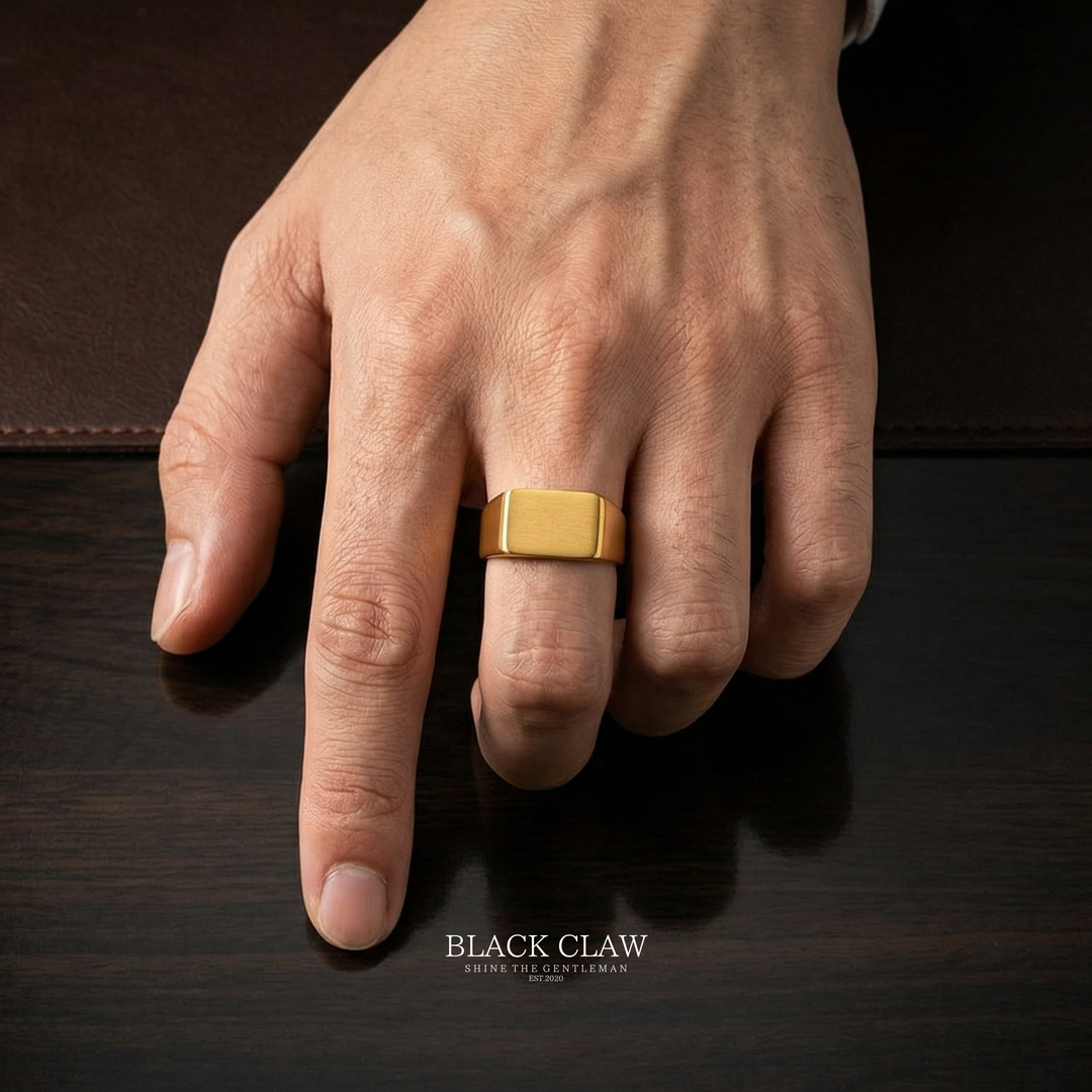 Matte Square Ring  Gold