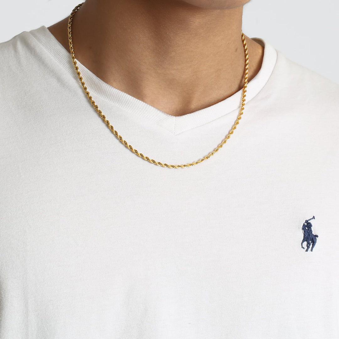 316L Rope Chain Necklace GOLD