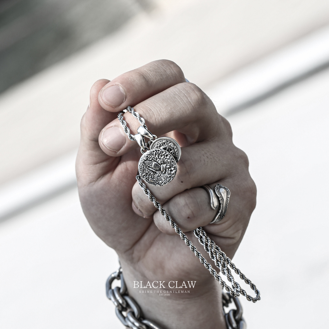 BLACK CLAW Prayer Coin Pendant