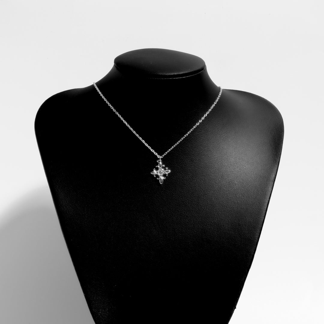 S925 Zirconia cross diamond necklace SILVER