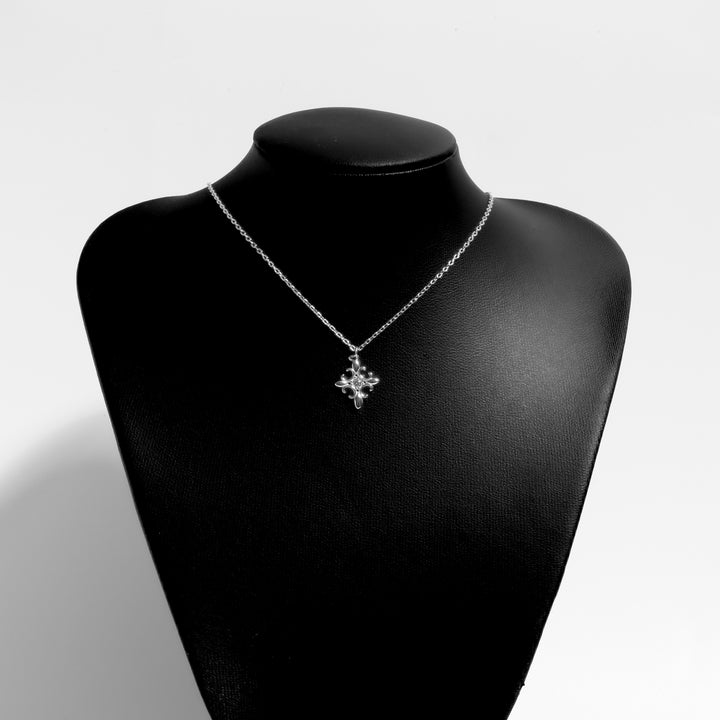 S925 Zirconia cross diamond necklace SILVER