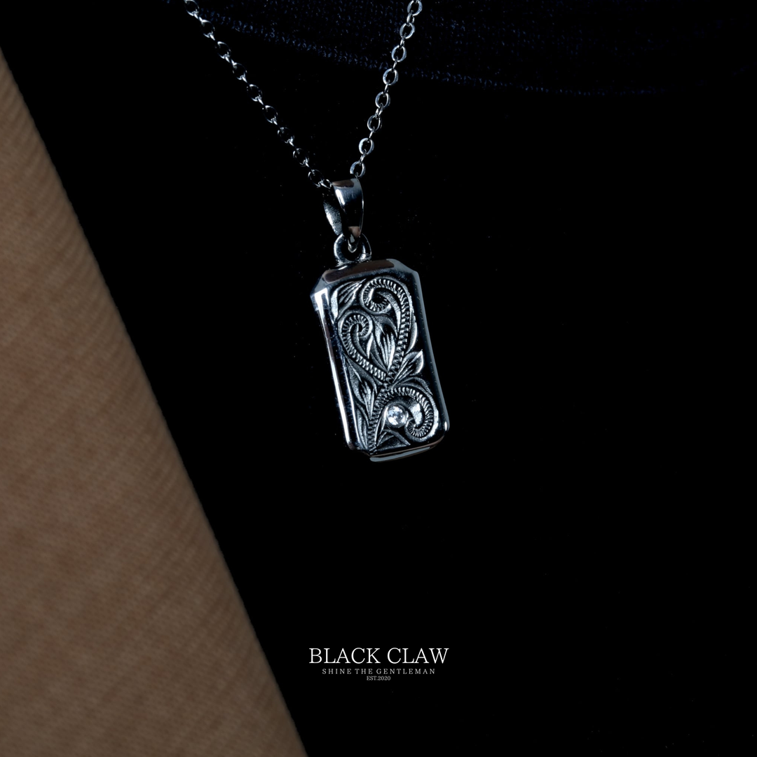 316L Hawaiian Square Zirconia Necklace【SILVER】