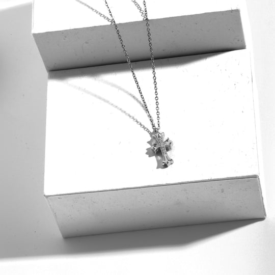 Hawaiian Cross Necklace Silver