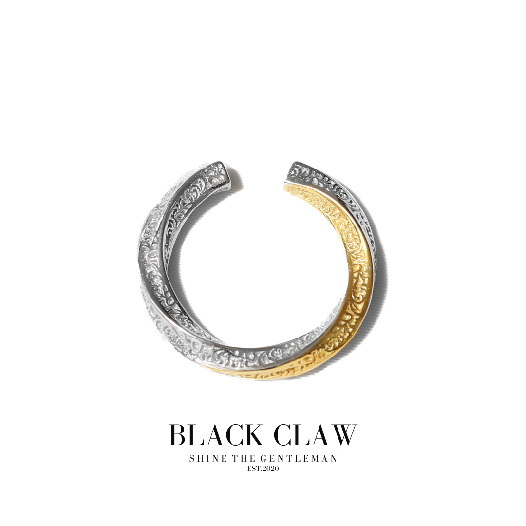 S925 Arabesque Pattern Ring / B&C