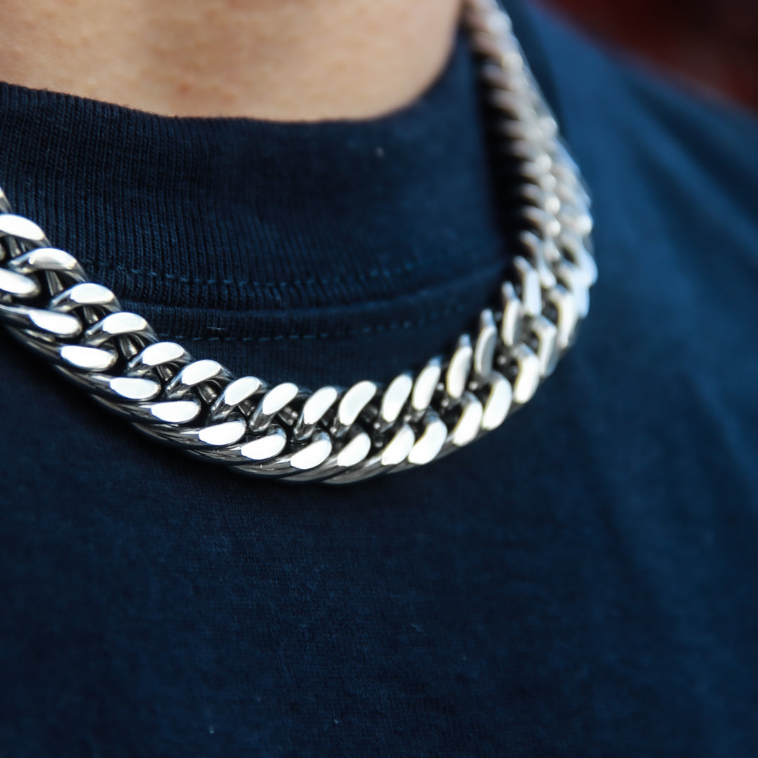 316L Double Chain Necklace Silver