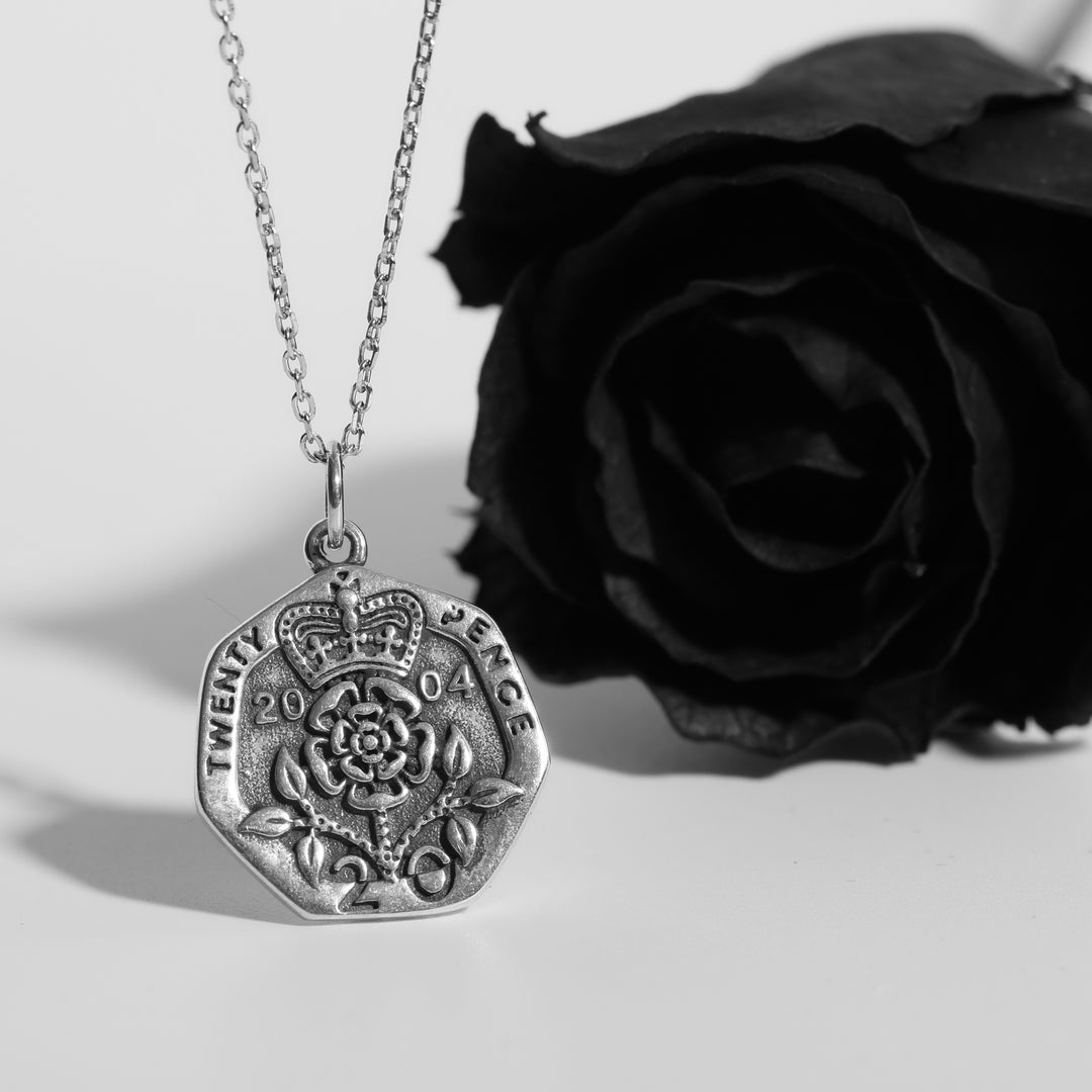 s925 Coin & Rose necklace