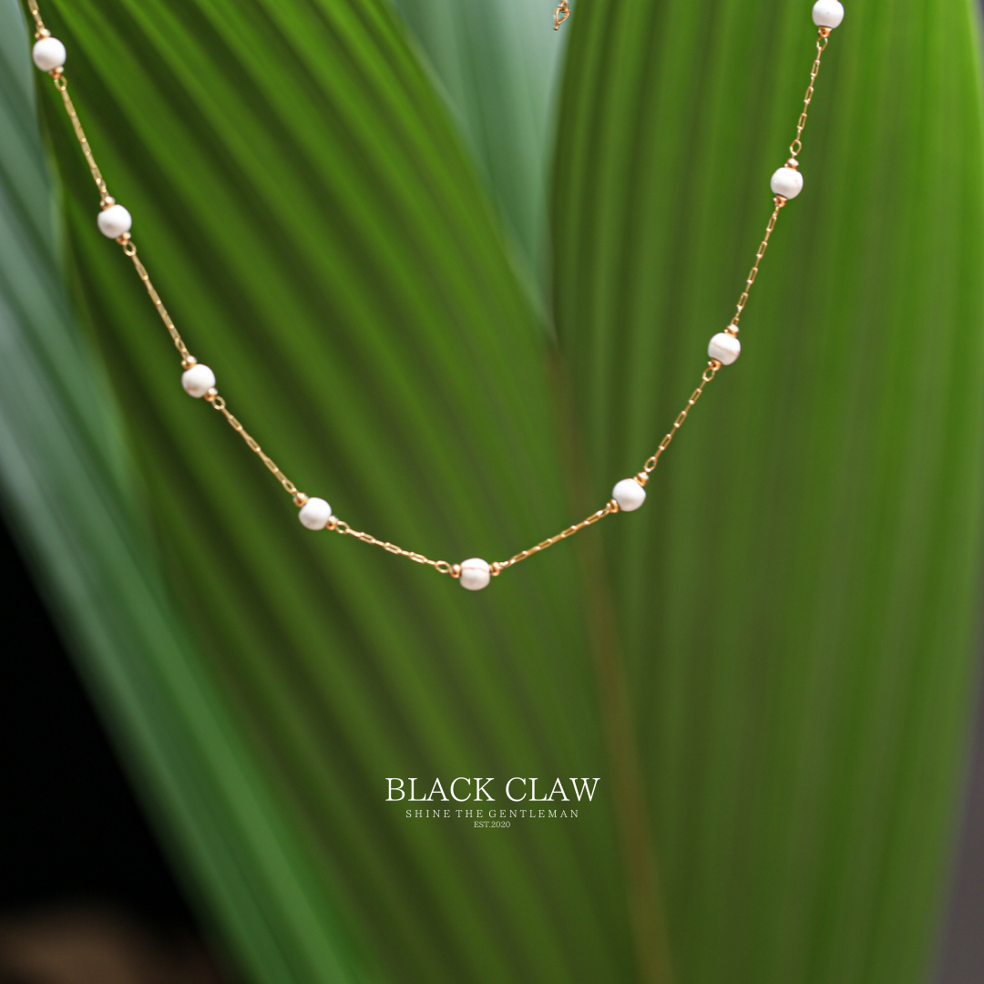 Turquoise Accent Necklace　【White】
