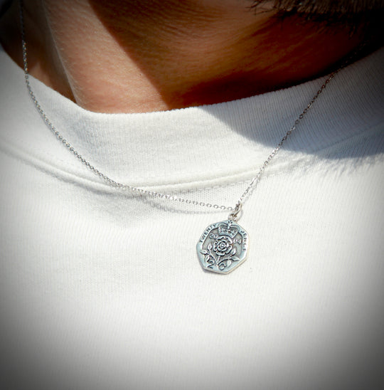 s925 Coin & Rose necklace
