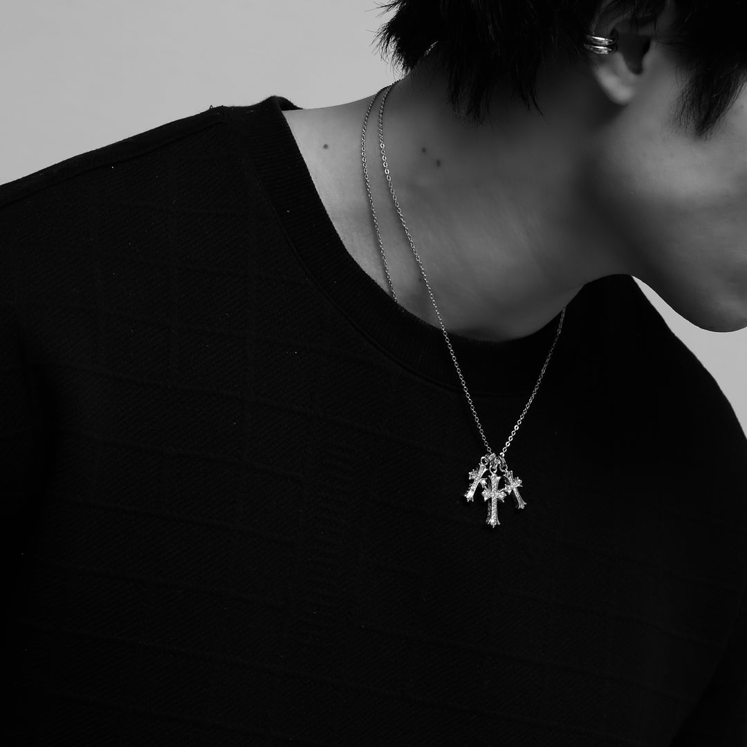 Hawaiian Triple Cross Necklace【SILVER】