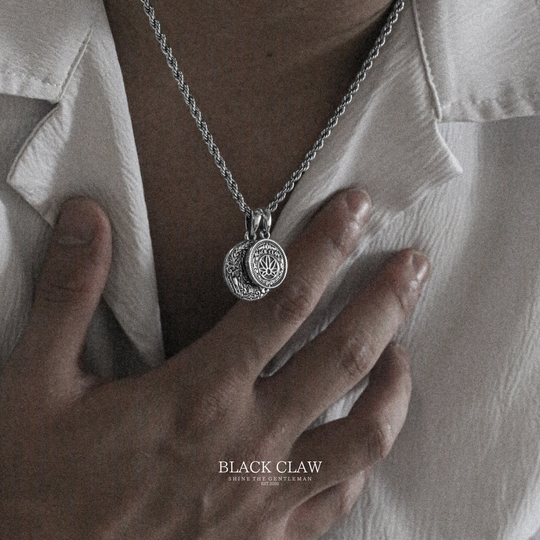 BLACK CLAW Prayer Coin Pendant