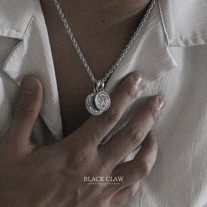 BLACK CLAW Prayer Coin Pendant