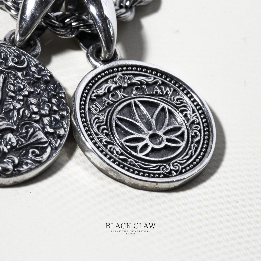 BLACK CLAW Prayer Coin Pendant