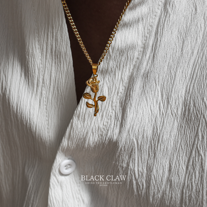【BLACK CLAW】Rose Emblem Necklace  【GOLD】