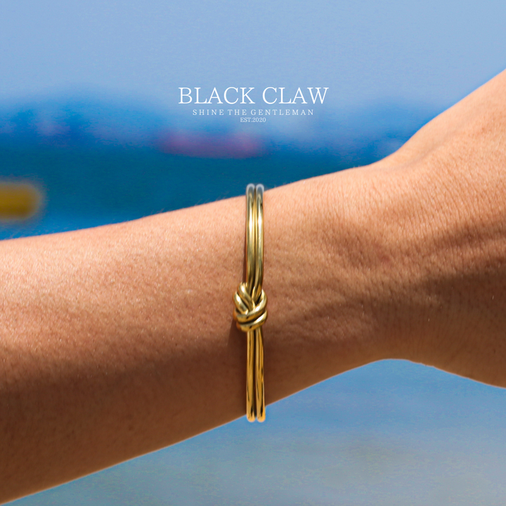 316L  Musubi Curve Bangle 【Gold】