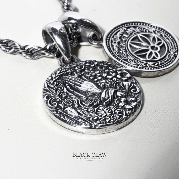 BLACK CLAW Prayer Coin Pendant