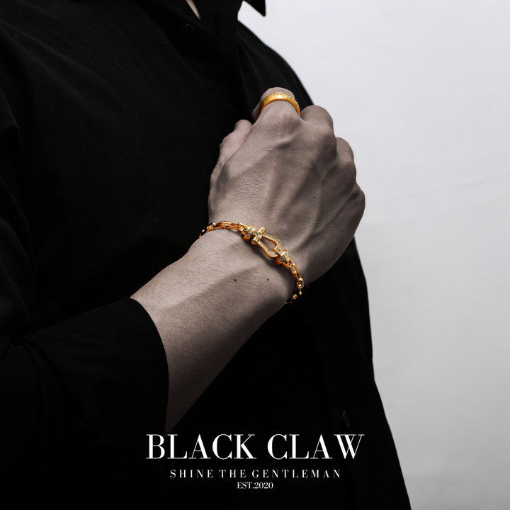 Zirconia Horseshoe Chain  Bracelet【GOLD】