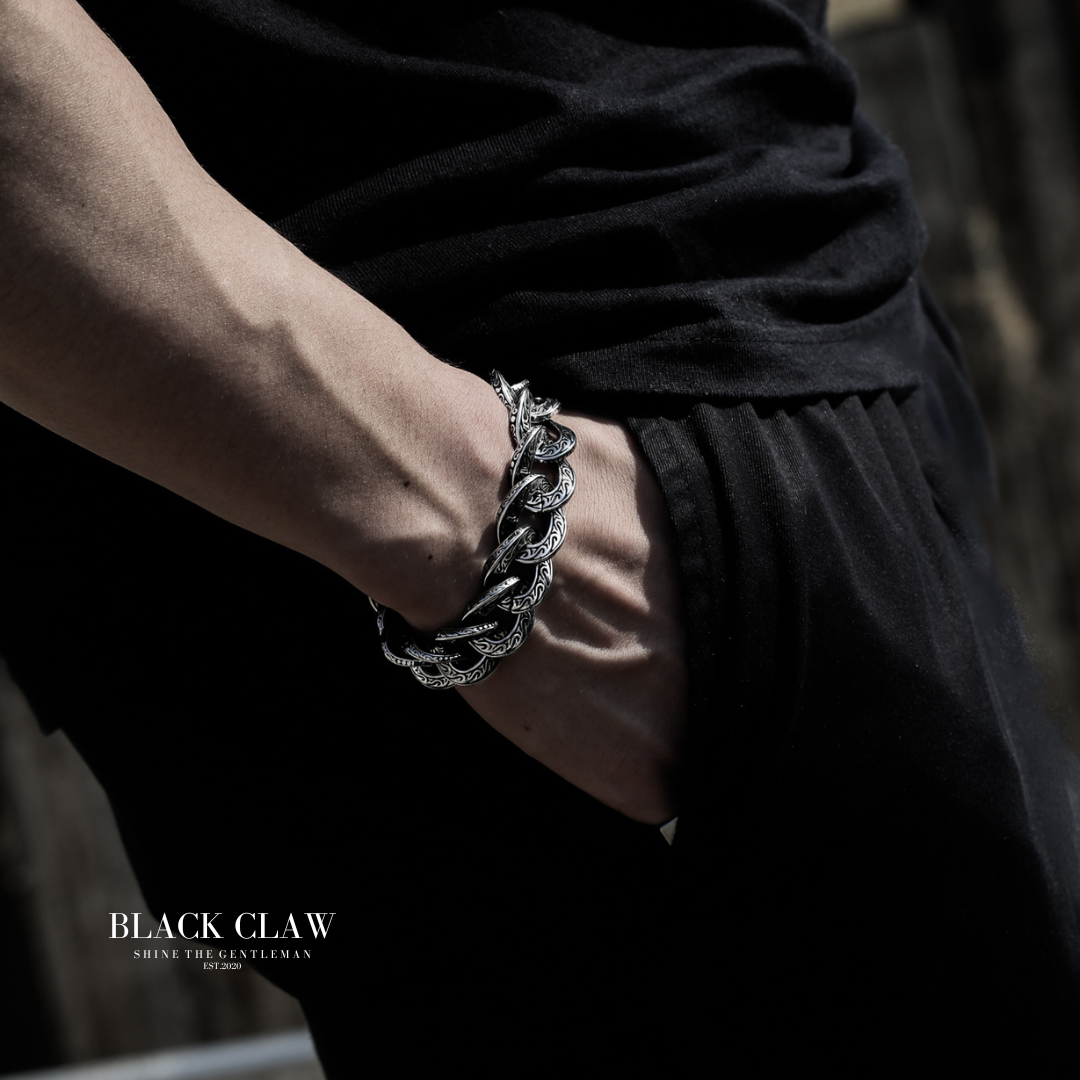 316L Vintage Arabesque Pattern Chain  Bracelet