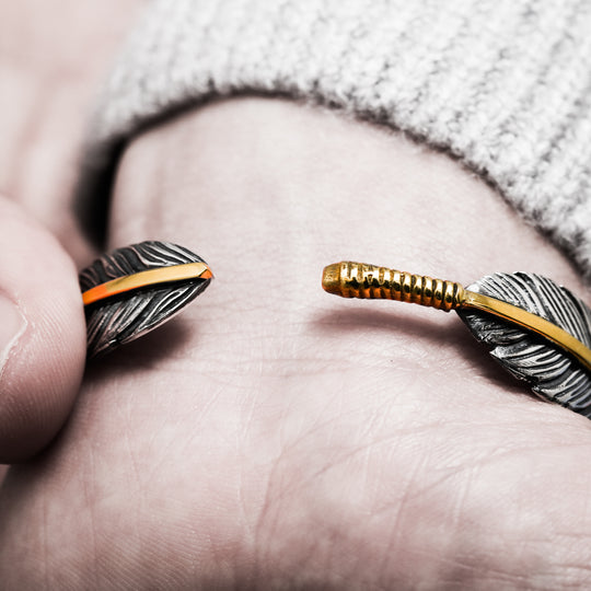 S925 Indian Feather Bangle